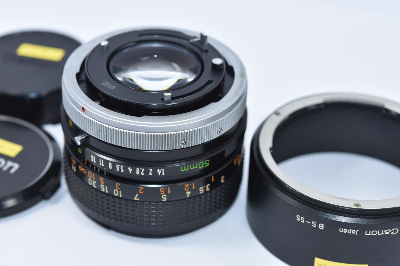 Canon FD 50mm F1.4 S.S.C. 純正メタルフードBS-55付 【カメラ女子に 