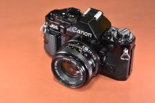 Canon A-1 NEW FD 50/1.8付 モルト交換【シャッター鳴きなし】※パームグリップ付