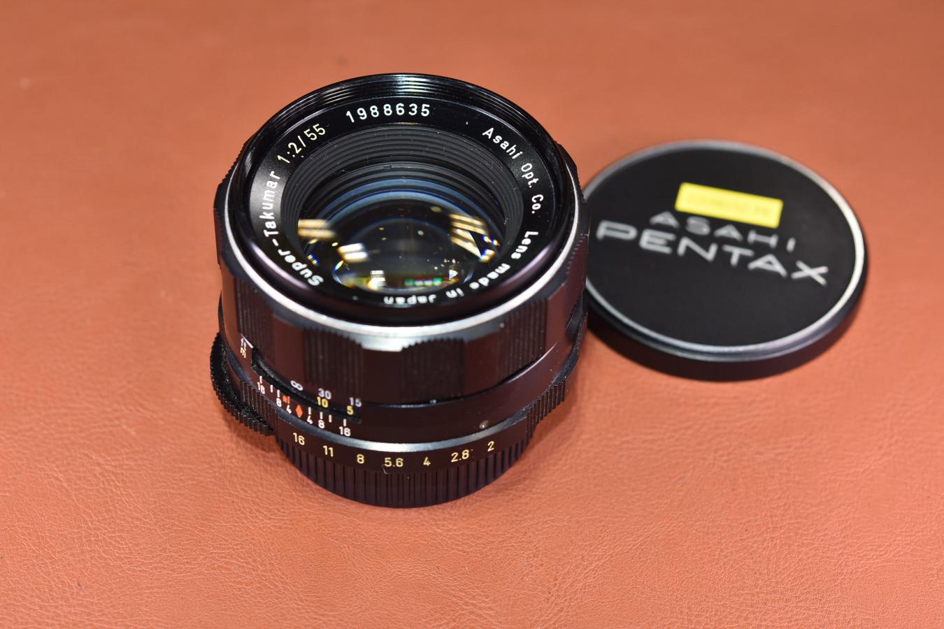 希 少】 PENTAX Super-Takumar 55mm F2 黄色文字初期型【カメラ女子に 