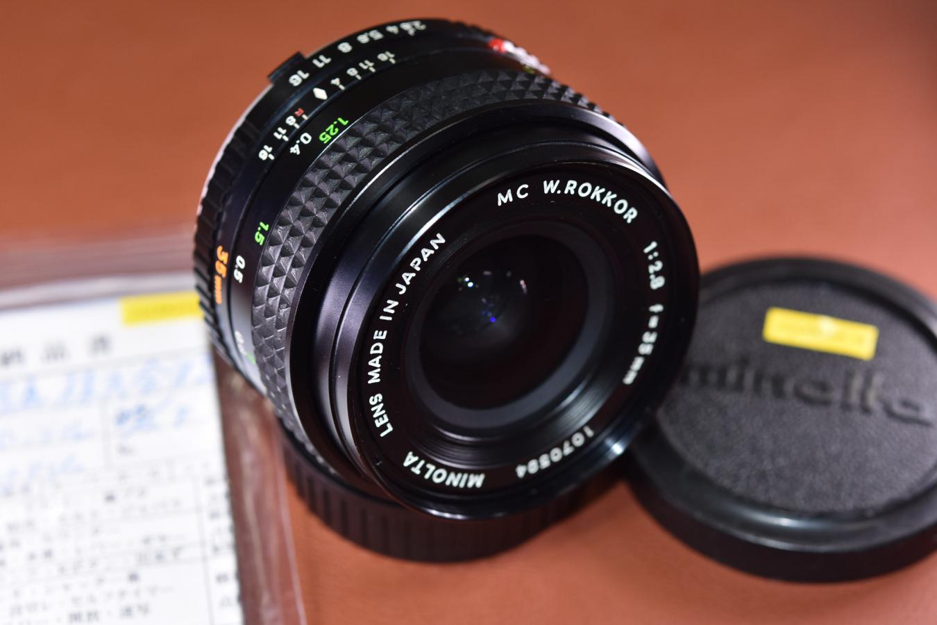ミノルタ MINOLTA MC W.ROKKOR 35mm F2.8 整備済 【カメラ女子に絶大な 