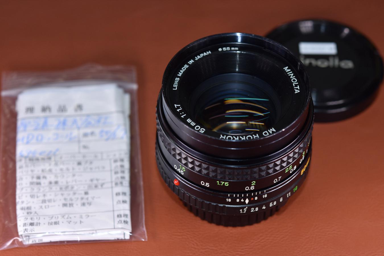 MINOLTA MD ROKKOR 50mm F1.7 整備済【カメラ女子に絶大な人気のオールドレンズ】