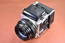 【希 少】ZENZA BRONICA ETR シルバー ZENZANON MC 75/2.8付 整備済 【120フィルムバック、スピードグリップ、取説付】