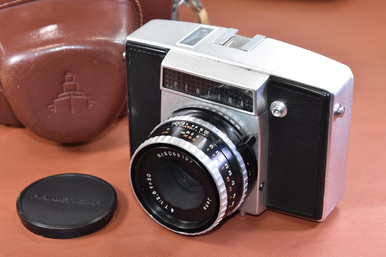 【希 少】PENTINA Carl Zeiss Jena Tessar 50/2.8 ゼブラ付 【純正ケース付】