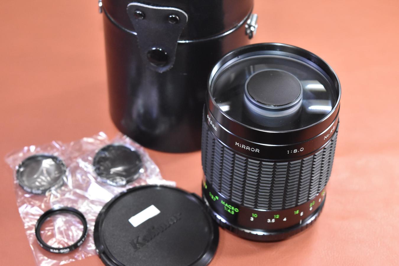 Kalimar MC MIRROR 500mm F8 純正フィルター3枚、ケース付 【M42マウントレンズ】