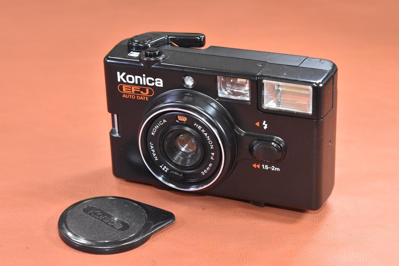 Konica EFJ AUTO DATE Black モルト交換済 【KONICA HEXANON 36/4 レンズ搭載】