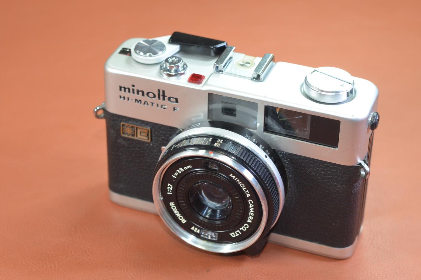minolta HI-MATIC F Silver モルト交換済【MINOLTA ROKKOR 38/2.7レンズ搭載】