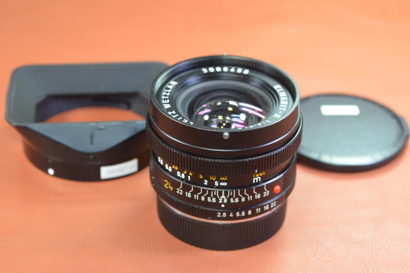LEICA ELMARIT-R 24mm F2.8 3カム 純正フード12523付【キレイな物をお探しの方必見!!自信ありの逸品!!】