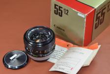【コレクション向け】Canon FD 55mm F1.2 S.S.C. 元箱付一式【キレイな物をお探しの方必見!!自信ありの逸品!!】