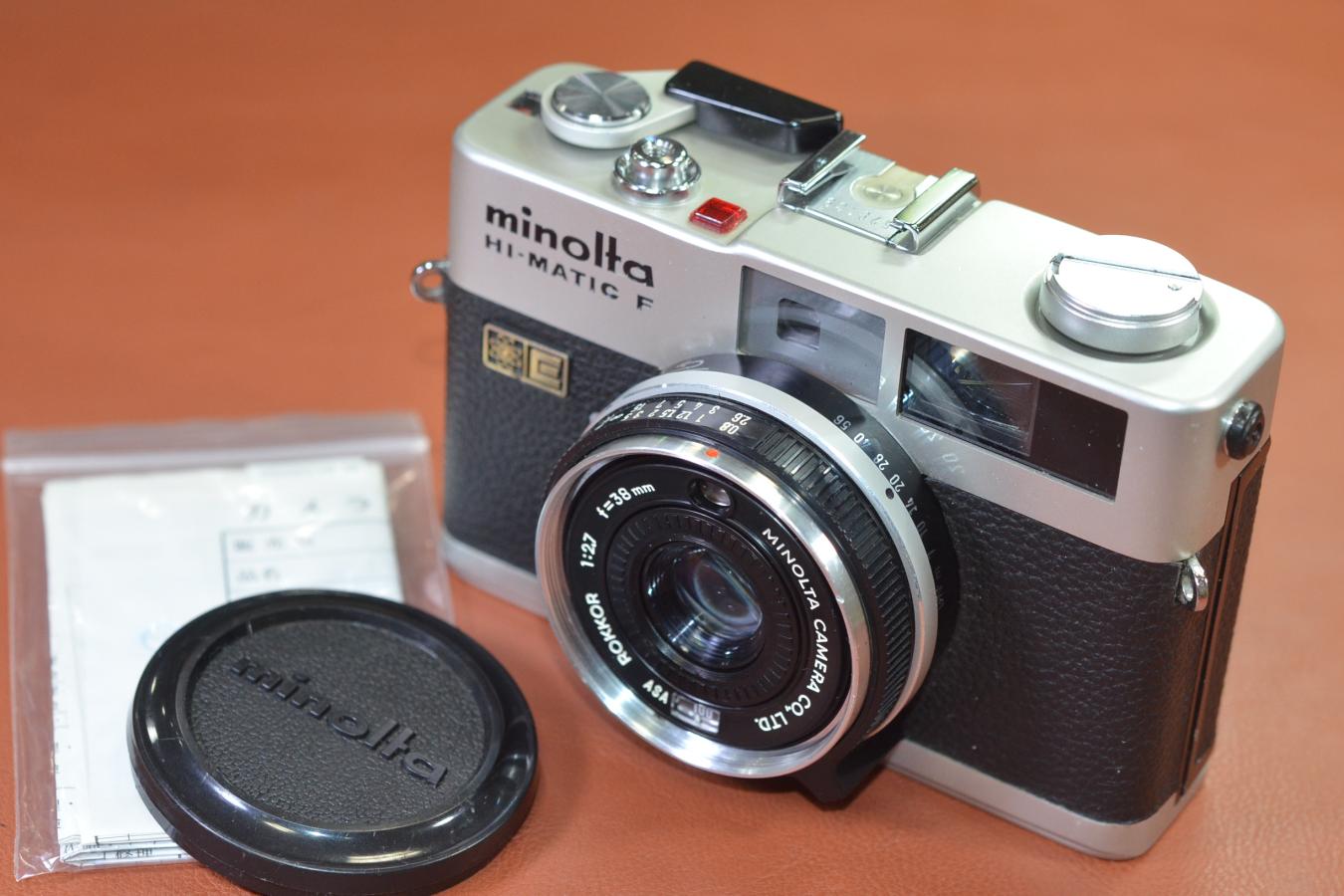 minolta HI-MATIC F Silver 整備済【MINOLTA ROKKOR 38/2.7レンズ搭載】