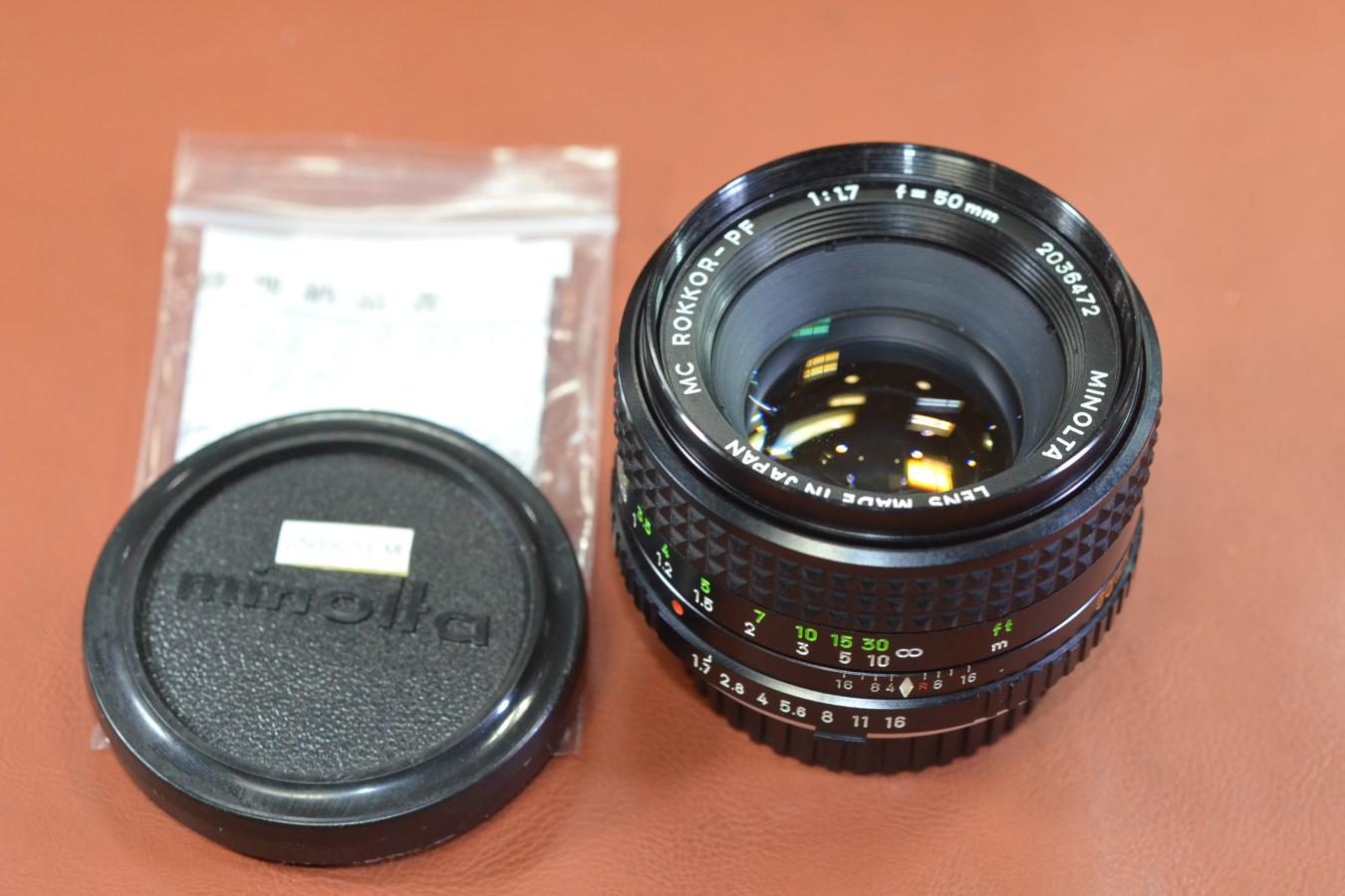 MINOLTA MC ROKKOR-PF 50mm F1.7 整備済【カメラ女子に絶大な人気のオールドレンズ】