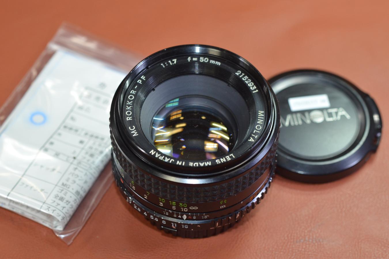 【B級特価品】 MINOLTA MC ROKKOR-PF 50mm F1.7【整備済】