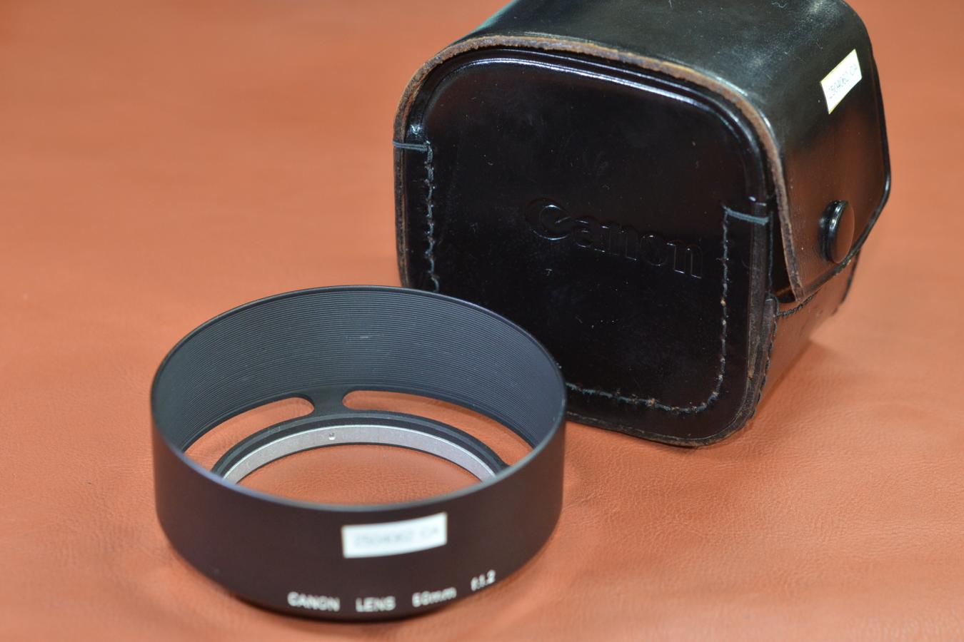 【希 少】Canon 50/1.2用METAL HOOD 純正ケース付 【キレイな物をお探しの方必見!!自信ありの逸品!!】