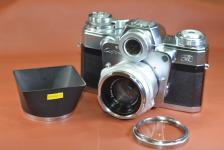 Contarex Bullseye  Carl Zeiss Planar 50/2付 【純正フード、フィルター付】※キレイな物をお探しの方必見!!自信ありの逸品!!