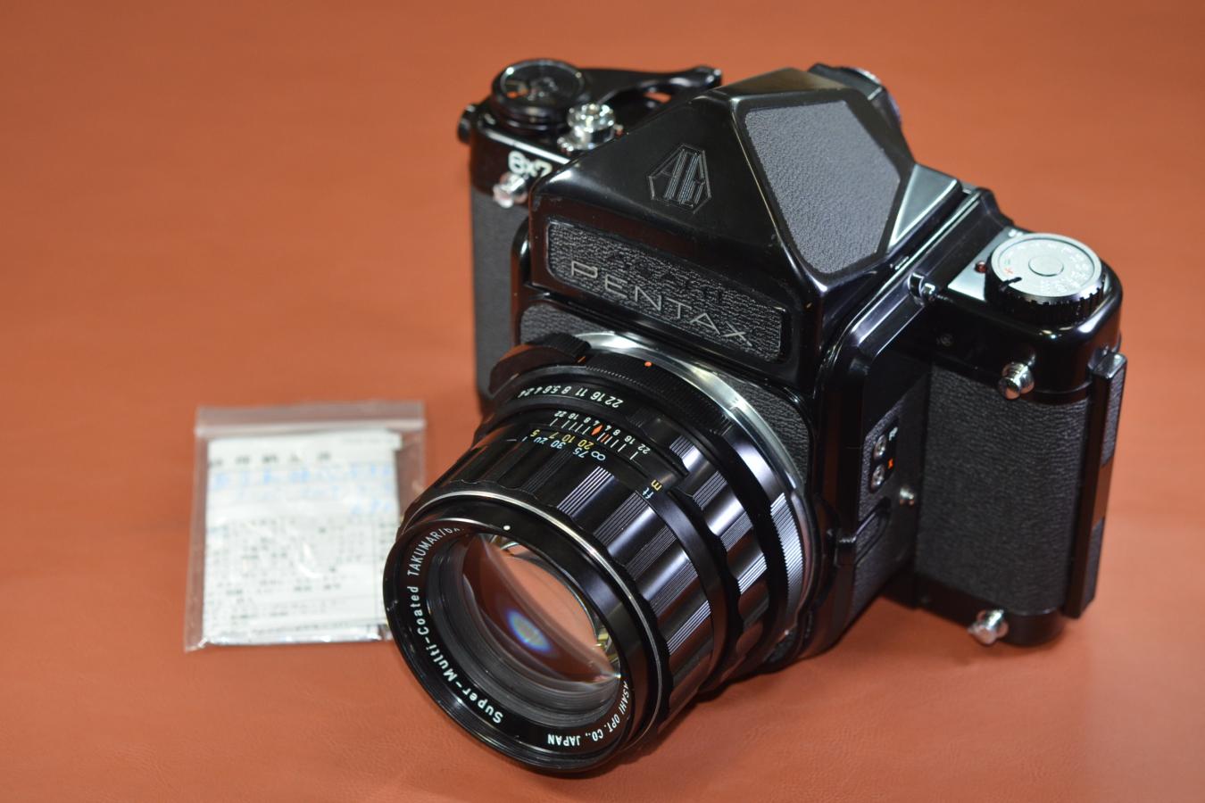PENTAX 6×7 アイレベルミラーアップ Super-Multi-Coated TAKUMAR/6×7 105/2.4付 【レンズ整備済 ボディモルト交換済】