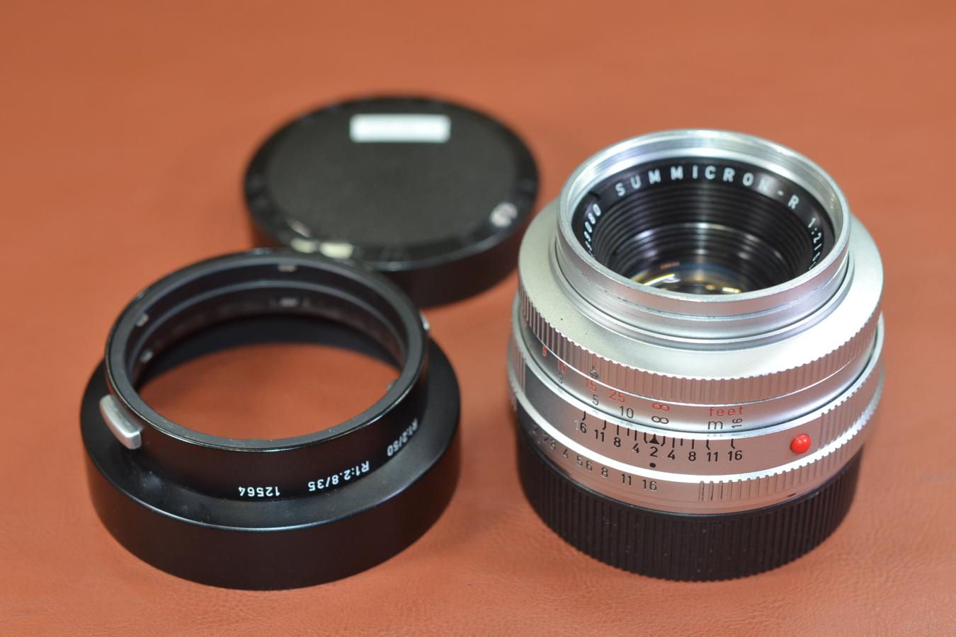 【希 少】LEICA SUMMICRON-R 50mm F2 Silver 純正メタルフード12564付 【199万台1963年製】※キレイな物をお探しの方必見!!自信ありの逸品!!