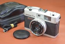 KONICA C35 flash matic Silver モルト交換済 純正ケース、ストラップ付【KONICA HEXANON 38/2.8 レンズ搭載】