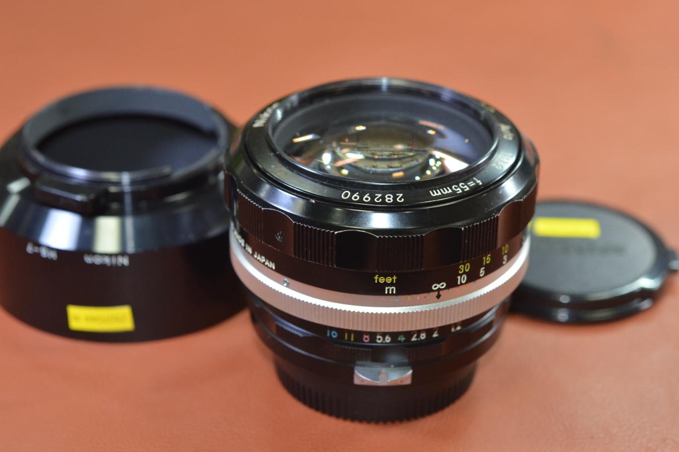 Nikon NIKKOR-S・C Auto 55mm F1.2 【純正メタルフードHS-7付】