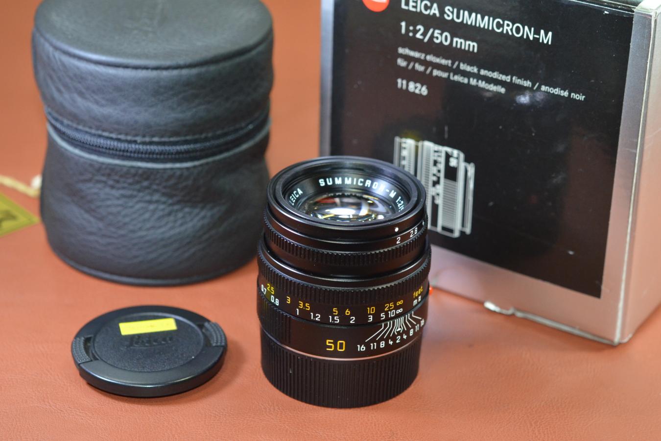 LEICA SUMMICRON-M 50mm F2 第4世代フード組込 元箱付一式 【キレイな物をお探しの方必見!!自信ありの逸品!!】