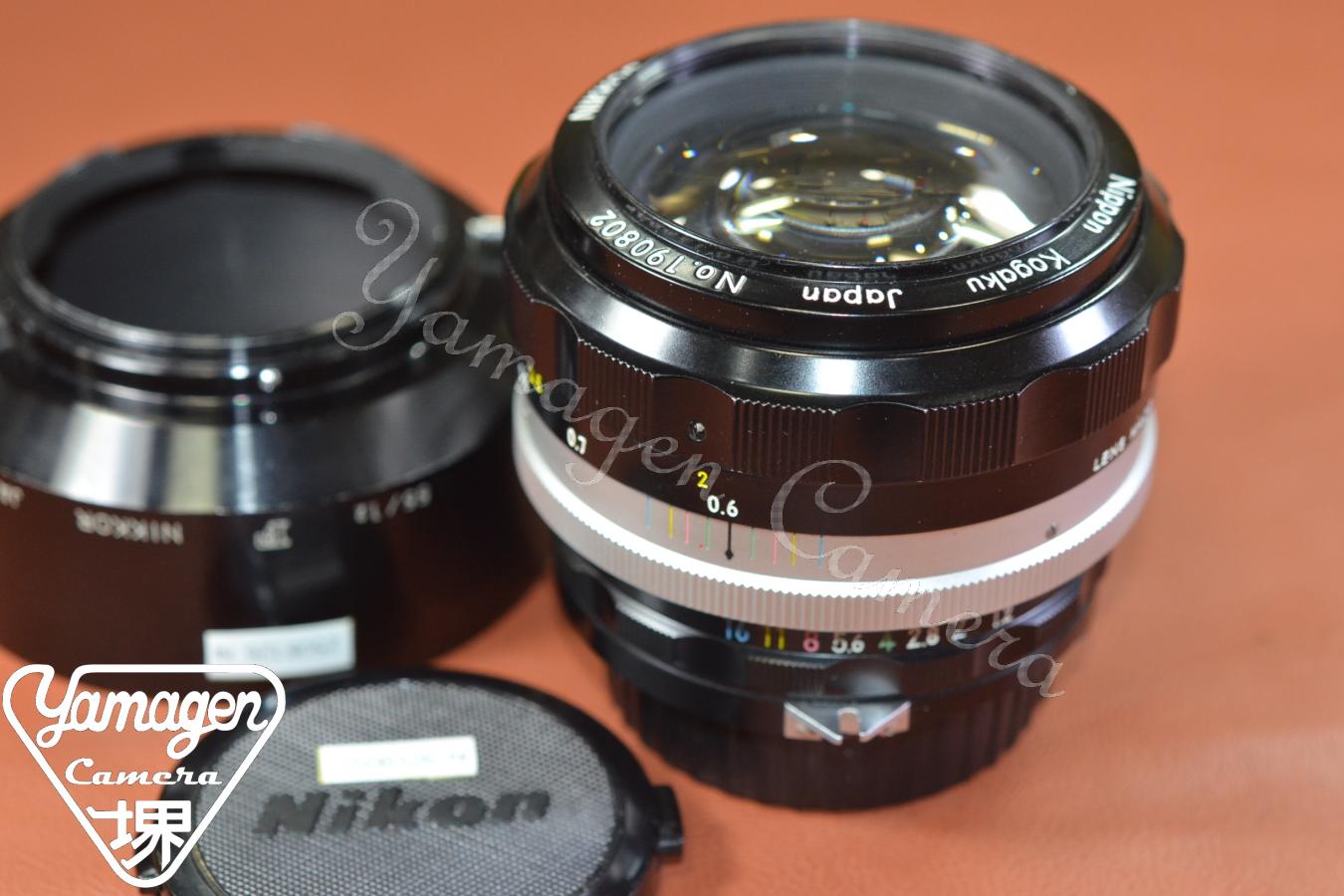 Nippon Kogaku NIKKOR-S Auto 55mm F1.2 【純正大文字『F』刻印メタルフード付】