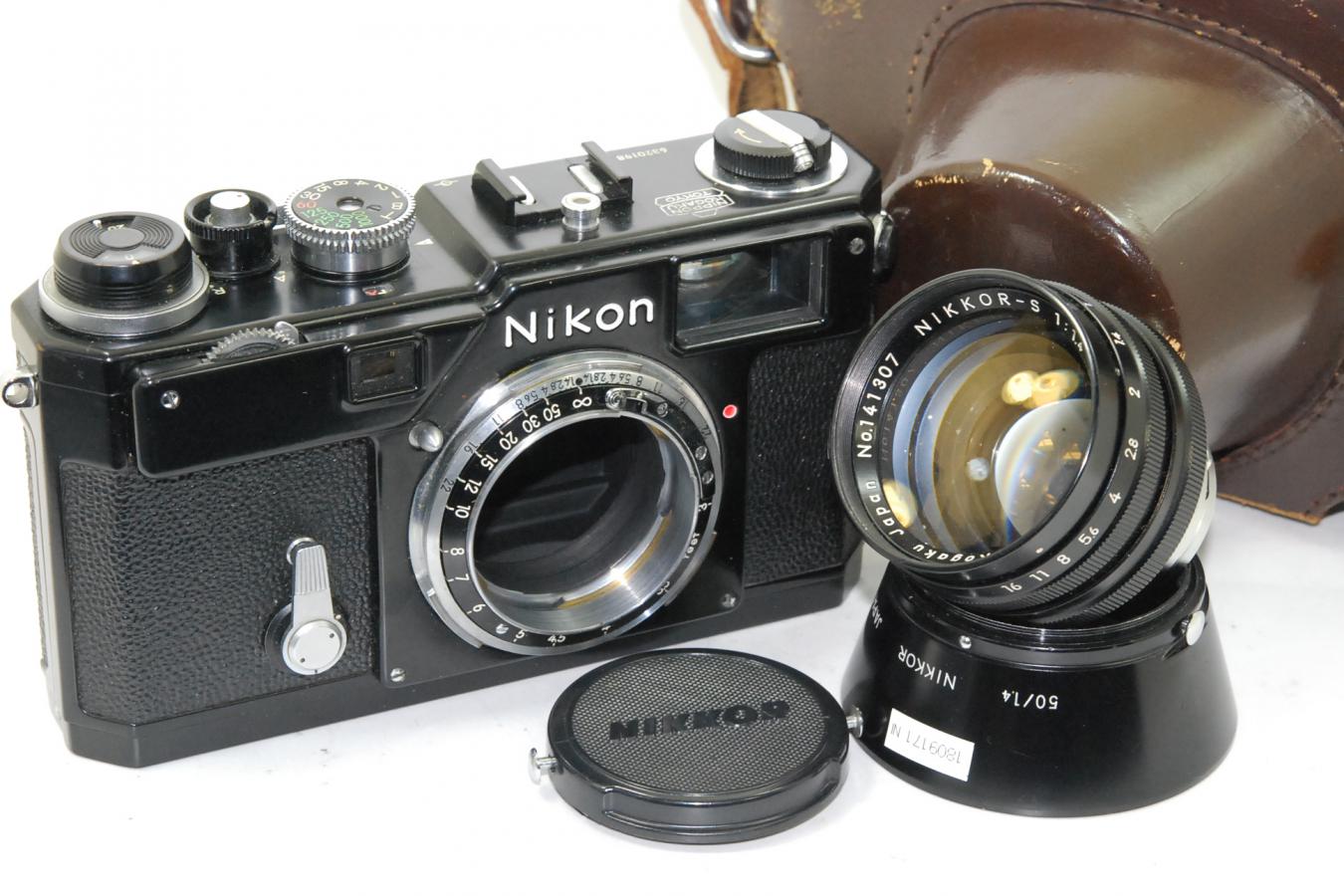 未使用同等保管庫管理 無傷完全稼働品ニコンS3 50/1.4フード革