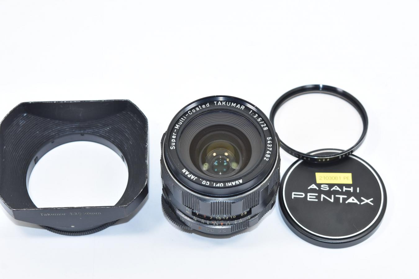 PENTAX Super-Multi-Coated TAKUMAR 28mm F3.5 純正メタルフード